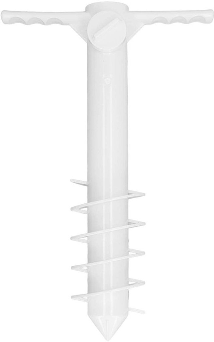 Strandparaplu Anker - Zandankerstandaard met 5 Spiraalschroeven - Draagbaar en Lichtgewicht - Geschikt voor Paraplu Rod Diameter 25/28/32mm - ABS Materiaal - Afmetingen 38x24cm - Parasolhouder
