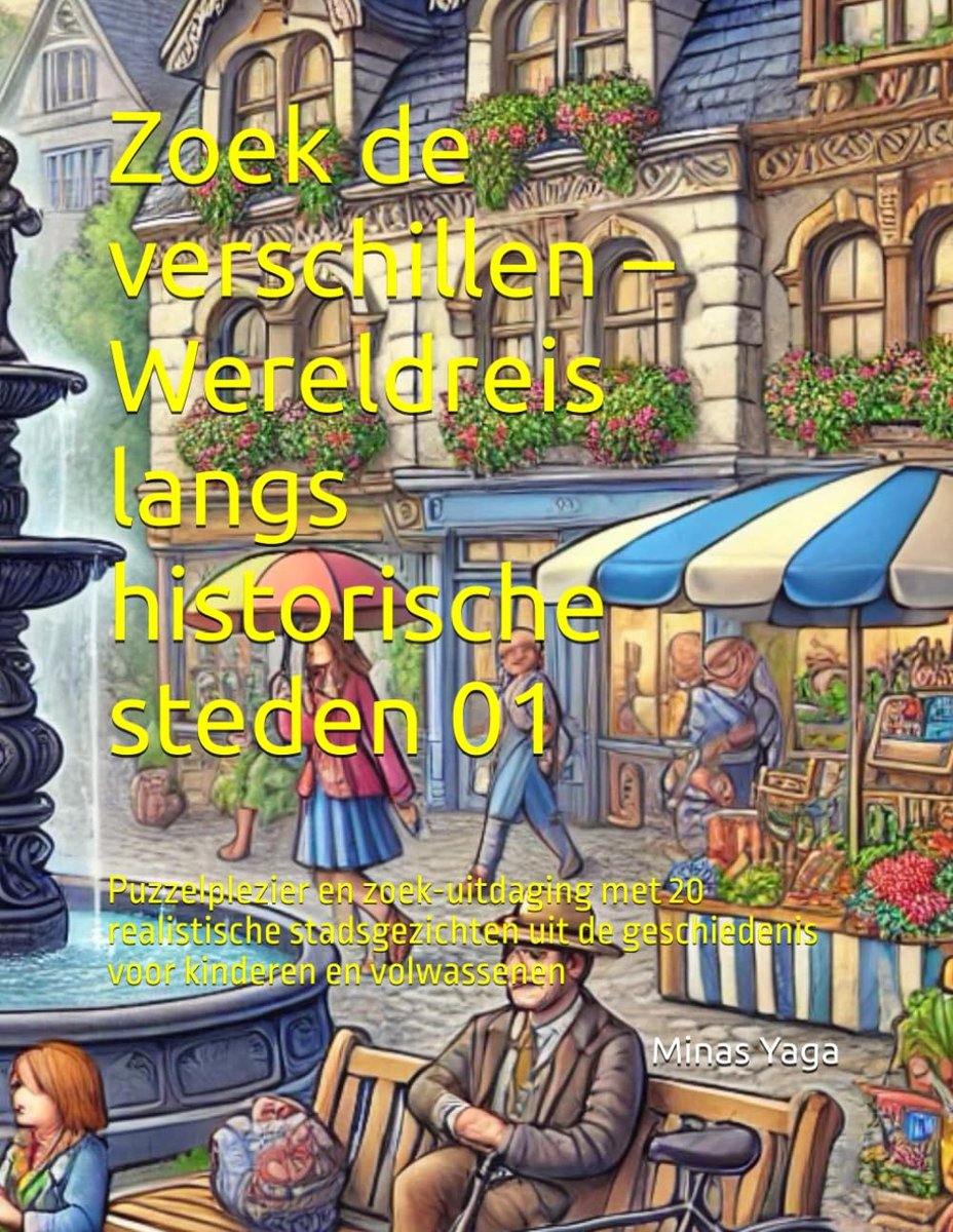 SnelShoppen - Zoek de verschillen Puzzelboek - Wereldreis langs Historische Steden - 20 Realistische Stadsgezichten Puzzels voor Kinderen en Volwassen
