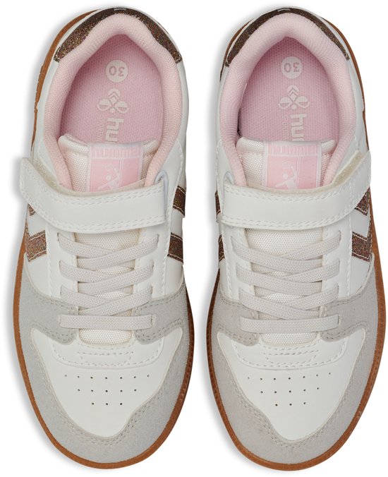 Witte sneakers met roze en glitterende details