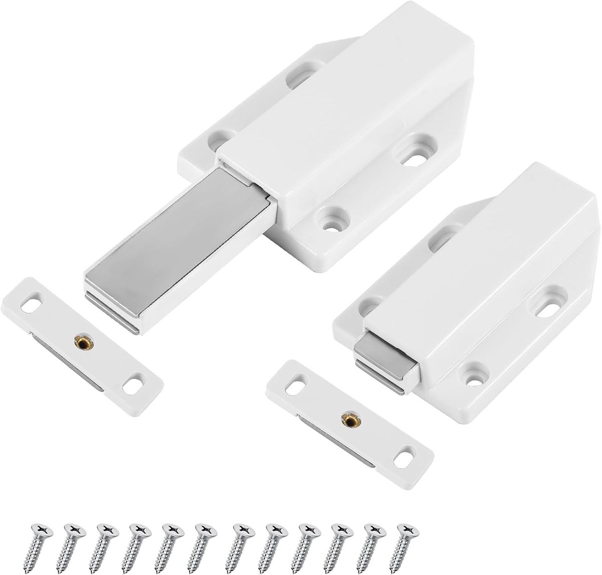 Duurzame drukdeur opener voor meubels, magnetische deurknop, 2 stuks, ideaal voor kastdeuren en lades