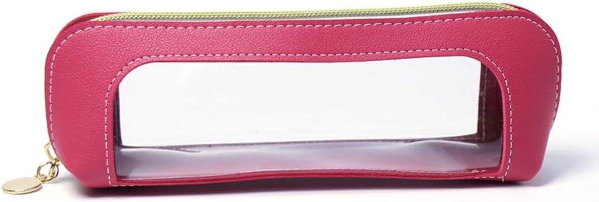 Transparante make-uptas, klein en waterdicht reisetui voor make-upkwasten en accessoires, draagbaar met ritssluiting voor dames