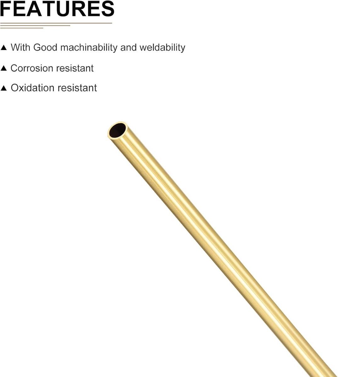 5.5mm x 0.5mm x 300mm Messing Buis - 1 Verpakking - Geschikt voor Machine Apparatuur, Ambachten en Decoratieve Lijsten - Ronde Metalen Tubes