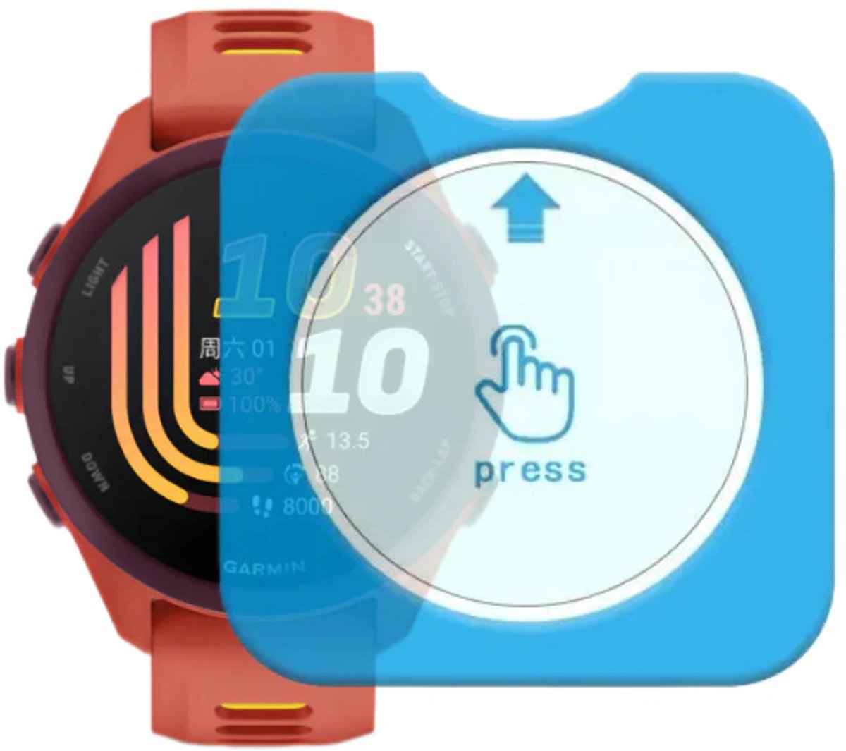 Strap-it Screenprotector Glas – geschikt voor Garmin Forerunner 170 – krasbestendig, optimale schermbescherming – Transparant
