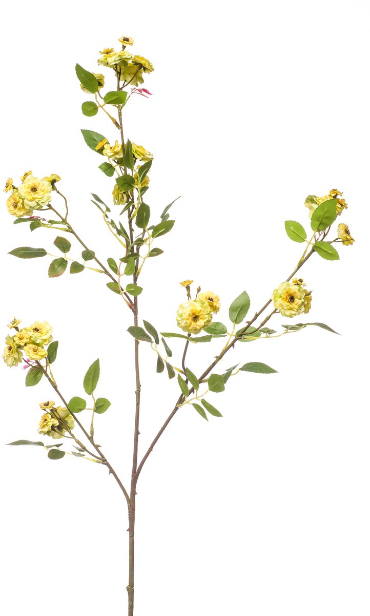 Emerald Kunstbloem Roos mini 100cm geel - Kunstplant voor binnen