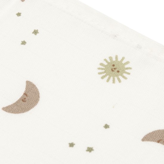 Jollein Hydrofiel Monddoekje - 31x31cm - Over the Moon - 3 Stuks van Jollein — afbeelding 2