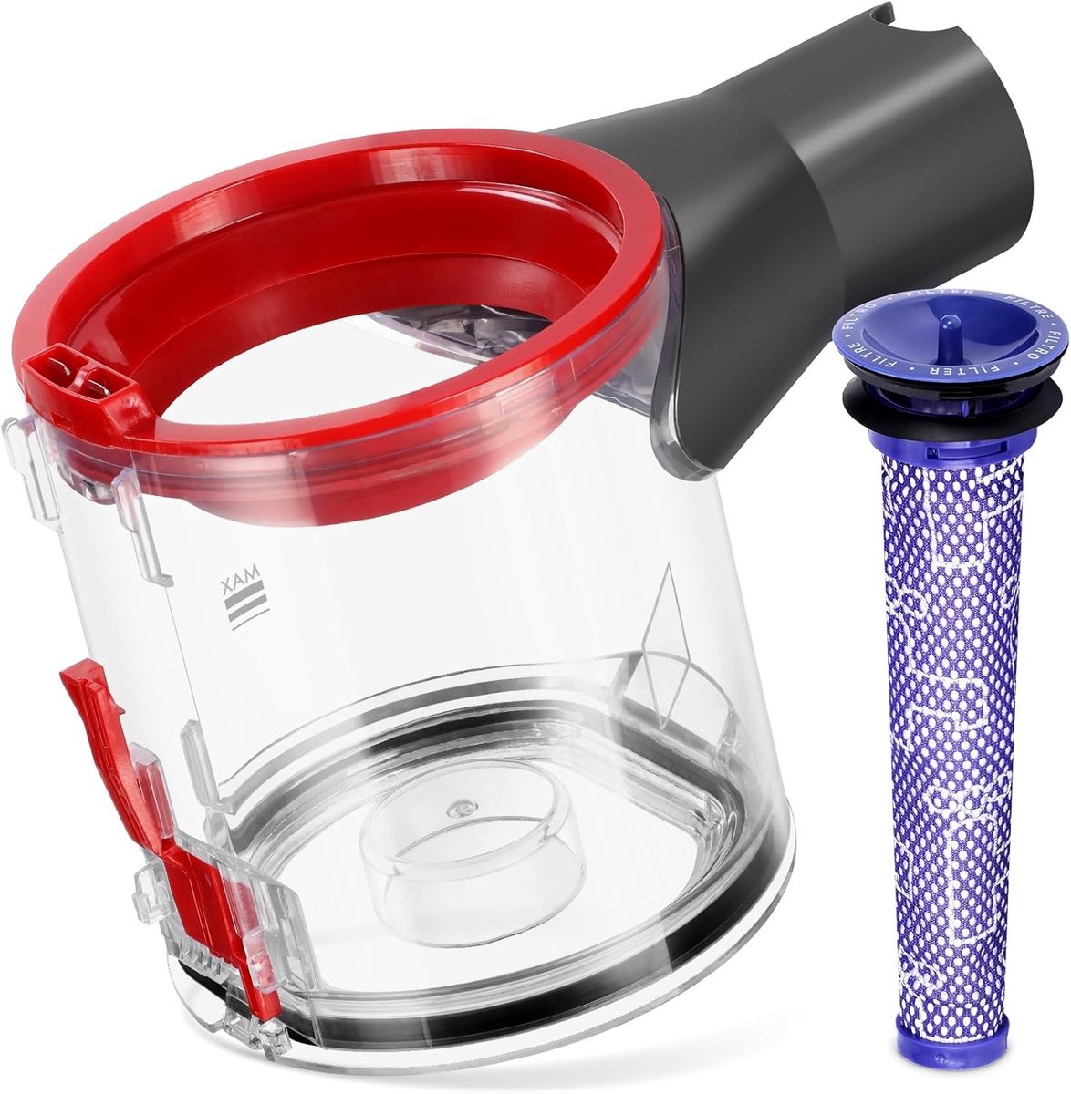 Vervangende Container voor Dyson V7 V8 SV11 SV10 Stofzuiger met Voorfilter en Accessoires, Geschikt voor V7 en V8, Onderdeelnummer 967699-01