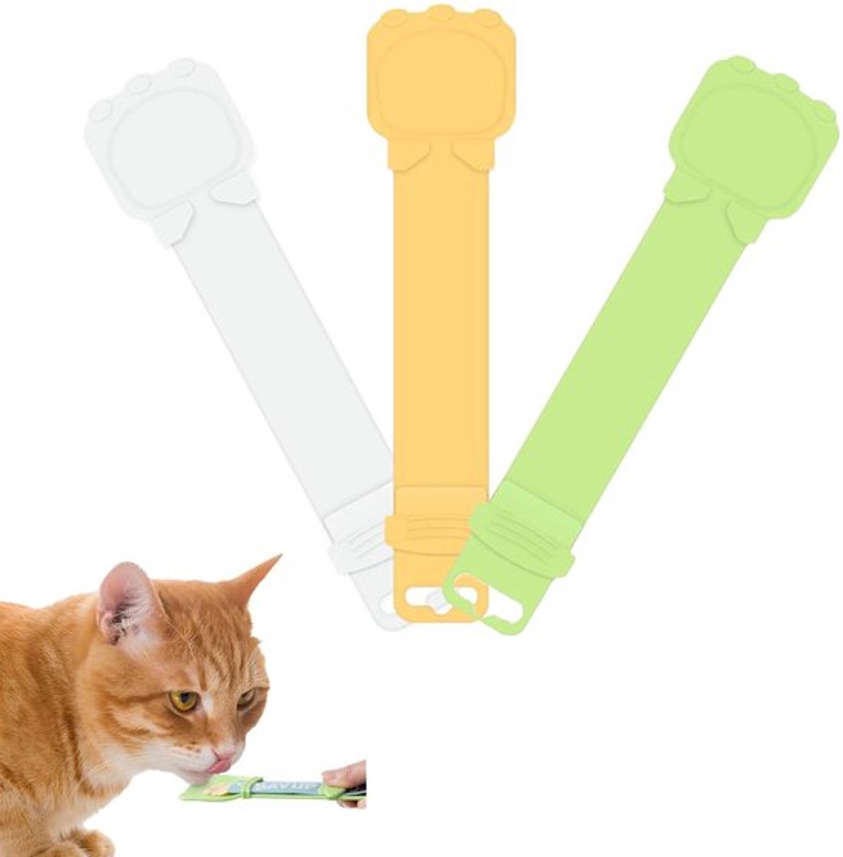 Kattenlepel 3 Stuks - Lekvrije Voederlepels - Mini-Spatel voor Natvoer - Lange Handgreep - Hoogwaardig Kunststof - Eenvoudig te Gebruiken - Voederlepel