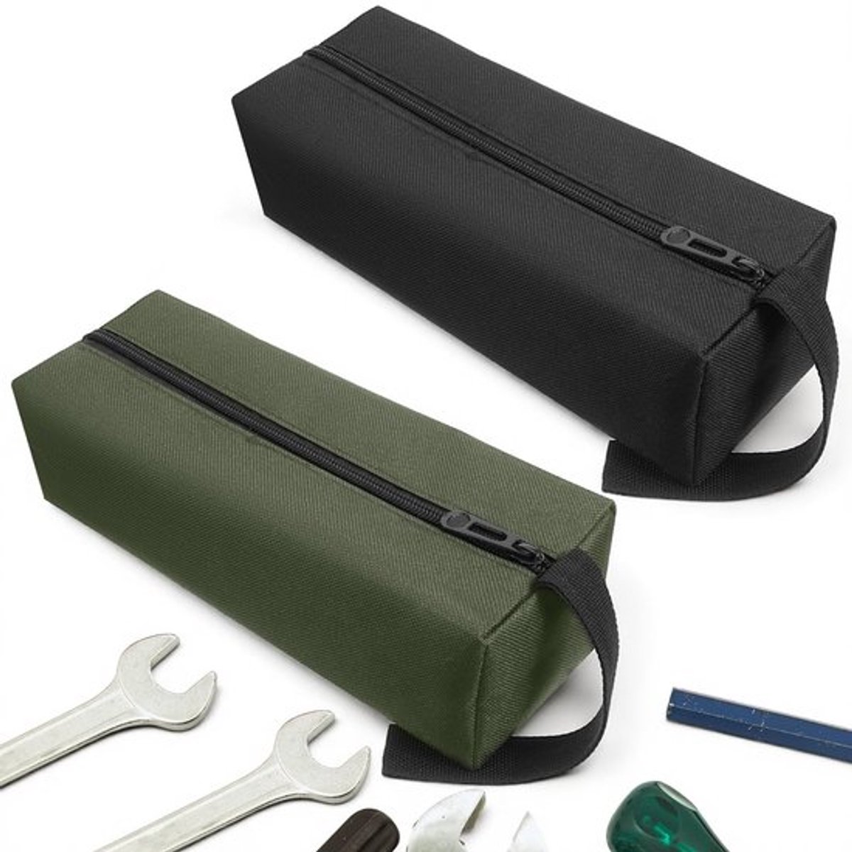 Tool Pouch Set - 2 Stuks - Multifunctionele Opbergtassen - Zware Kwaliteit Canvas - Zipper Pouch - 24 × 8.5 cm - Oxford Stof - Gereedschapstas