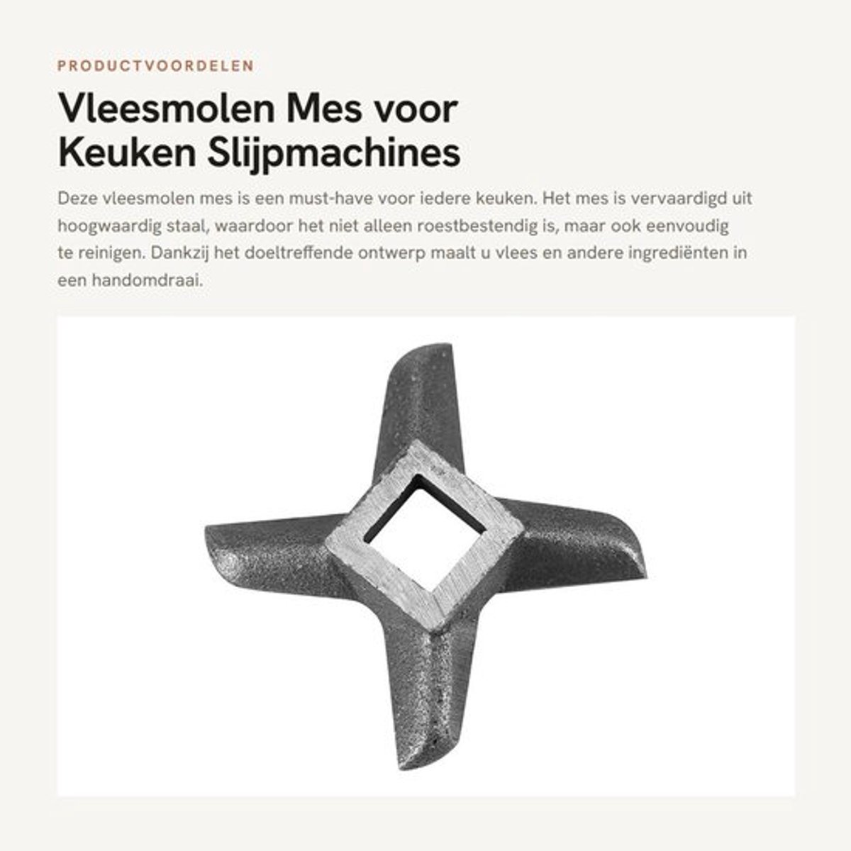 Vleesmolen Mes Duurzaam Staal - Reserveonderdeel - Slijpmachine - Vleesmolen Cutter - Vlees Malen - Kruisvormig Ontwerp - Vleesmolenblad