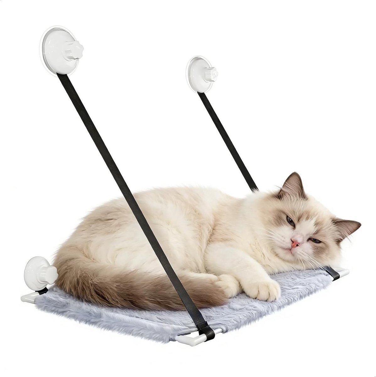 Hangmat voor katten met zuignappen voor raam, opvouwbaar en geschikt voor volwassen katten en kittens tot 20 kg, zachte en comfortabele kattenrack