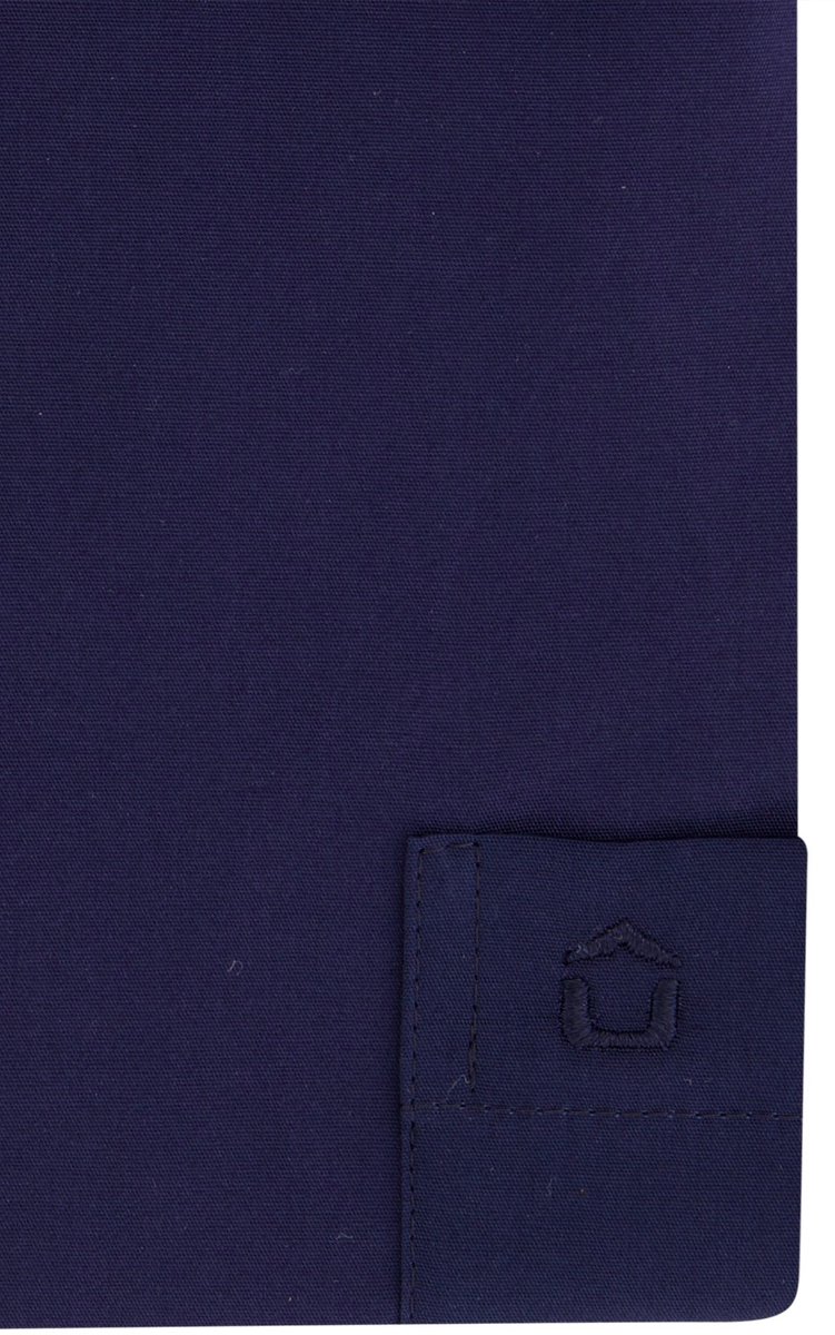 Ledub normale fit overhemd korte mouw donkerblauw