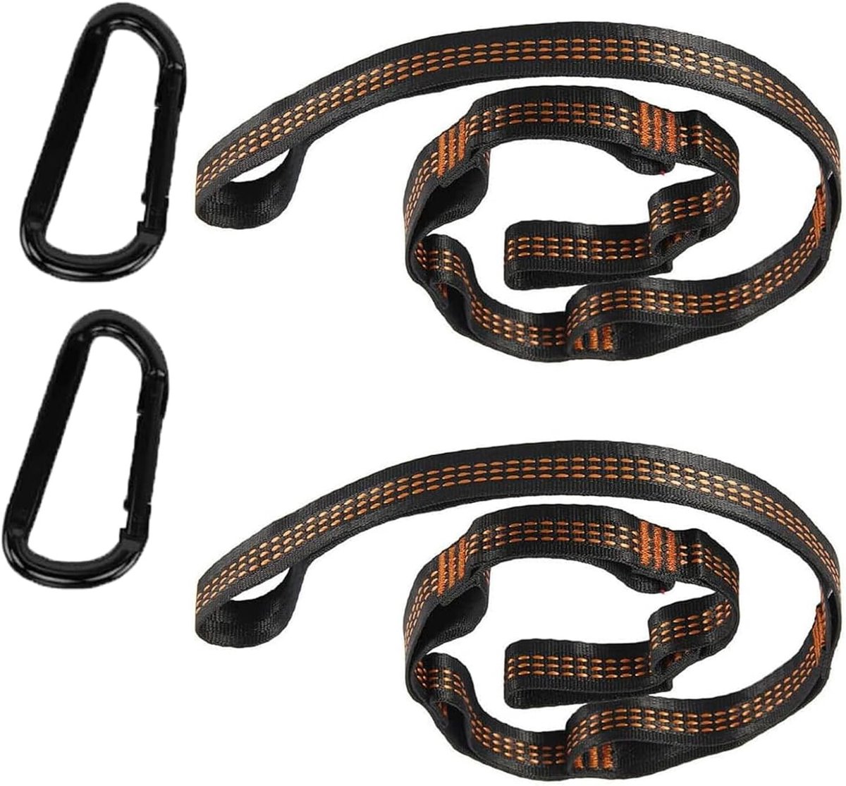 Hammock Bevestiging met 2 Carabiner Haken voor Maximaal 300 kg - Ideaal voor Camping, Outdoor en Hiken (2 Meter)