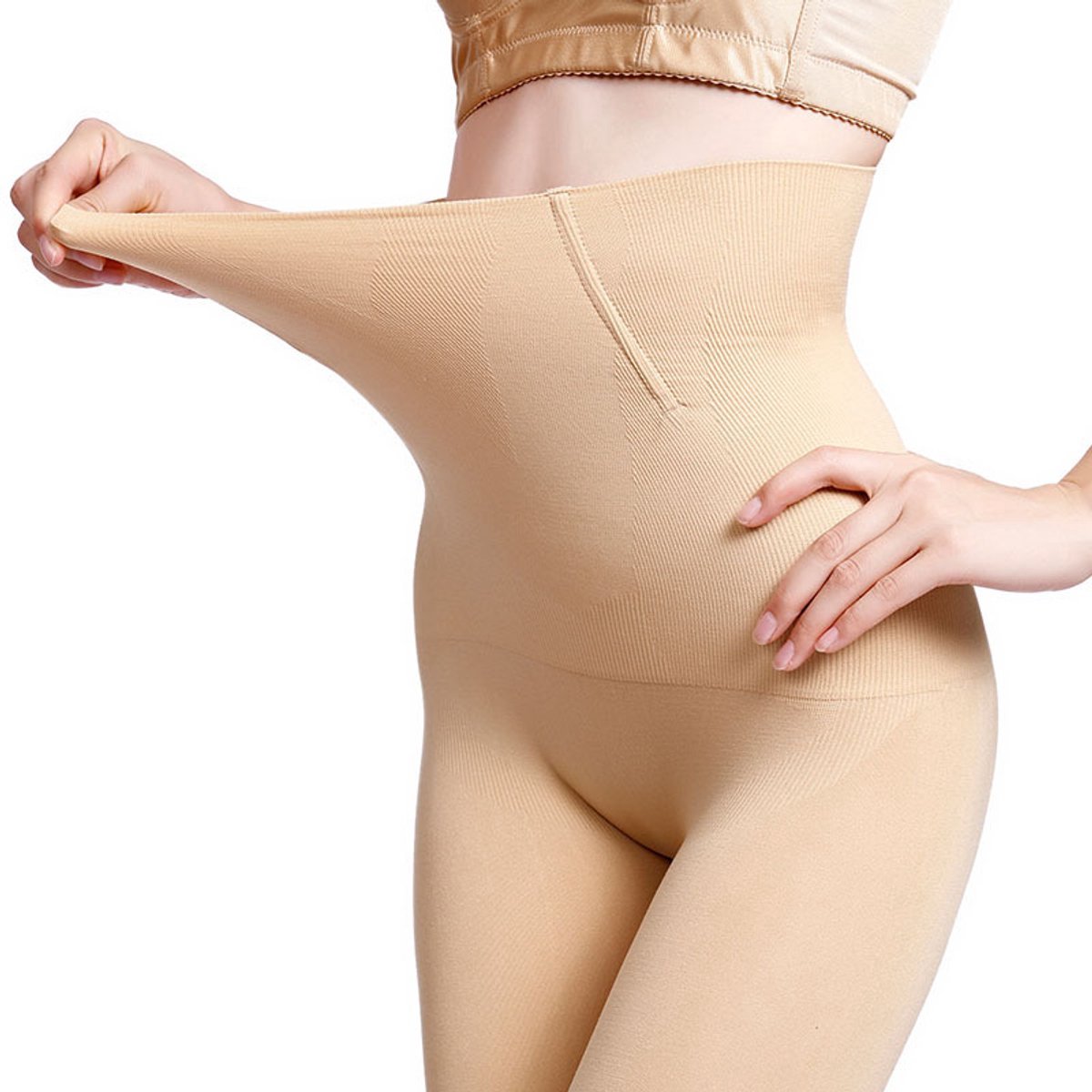 Shapewear voor billen, buik en dijen - corrigerend ondergoed high waist - Beige/Creme - maat XXXL