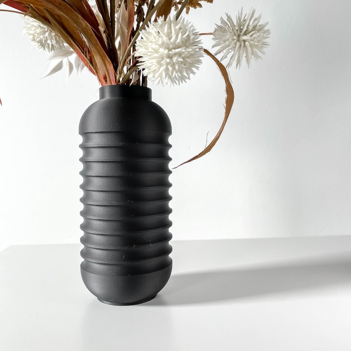 Skushy Vaas Vano - Geschikt voor Bouwbloemen - Japandi Designvaas voor Droogbloemen en Kunstbloemen - Sculpturale Decoratieve Vaas - Moderne Woondecoratie