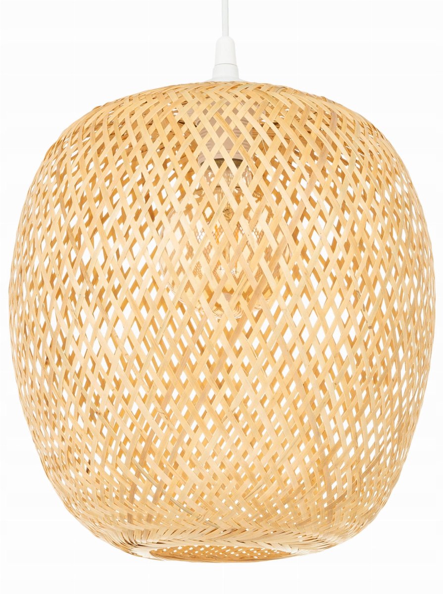 Bamboe hanglamp wit Boho 30cm - Natuurlijke sfeer
