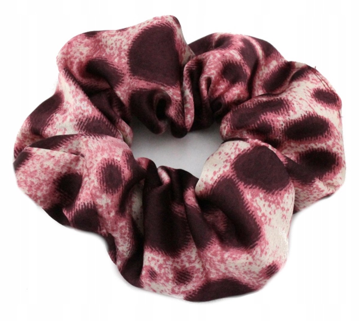 Merkloze Scrunchie Haarband - Panterprint, Zijdeachtig, Kersrood