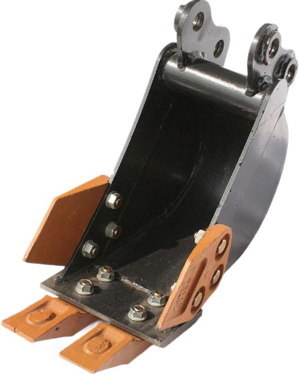Mini Graafbak - Graafmachine Bak - Sleuf Graven - Gelegeerd Staal - 200 mm Breed - Zwart