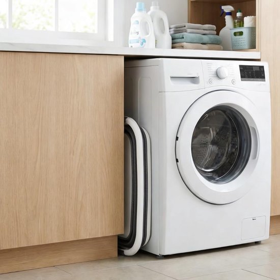 Wasmand Opvouwbaar - Wasbak Bak - Was Sorteren - Stevig Flexibel Materiaal - 26 Liter - Grijs — afbeelding 2