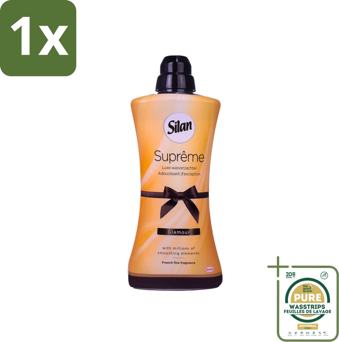 1 x Silan Suprême - Wasverzachter - Glamour - 44 Wasbeurten - 1.2L- Wasverzachter - Wasgoed Verzachter - Luxe Wasverzachter - Fris Wasgoed - Zijdezacht Wasgoed