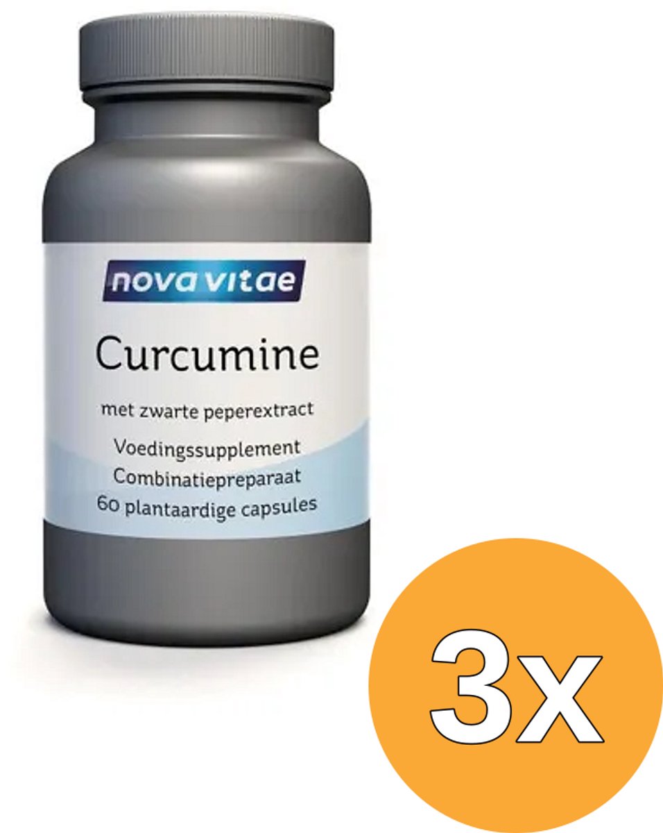 3x Nova Vitae Curcumine met zwarte peper extract (60 vega capsules)