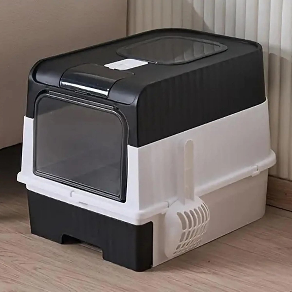 Geargalaxy Kattenbak - Gesloten Kattenbak - Katten toilet - Kattenhuis - Kattenbakmeubel - Toilet voor Katten - 15 kg - Zwart