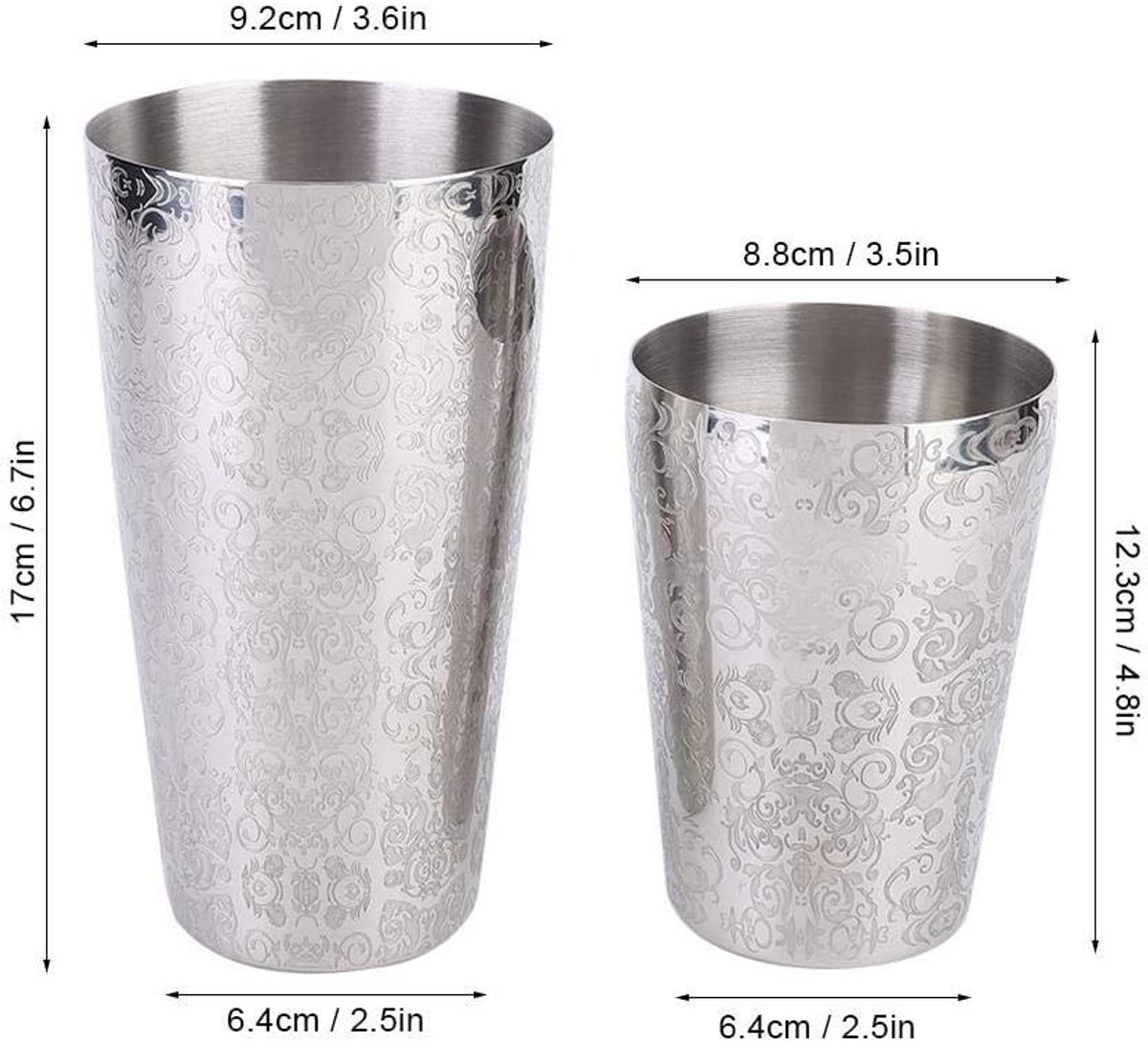 Cocktail Shaker Set - Zilver - 550 ml - RVS Professionele Barman Set - Voor Thuisgebruik