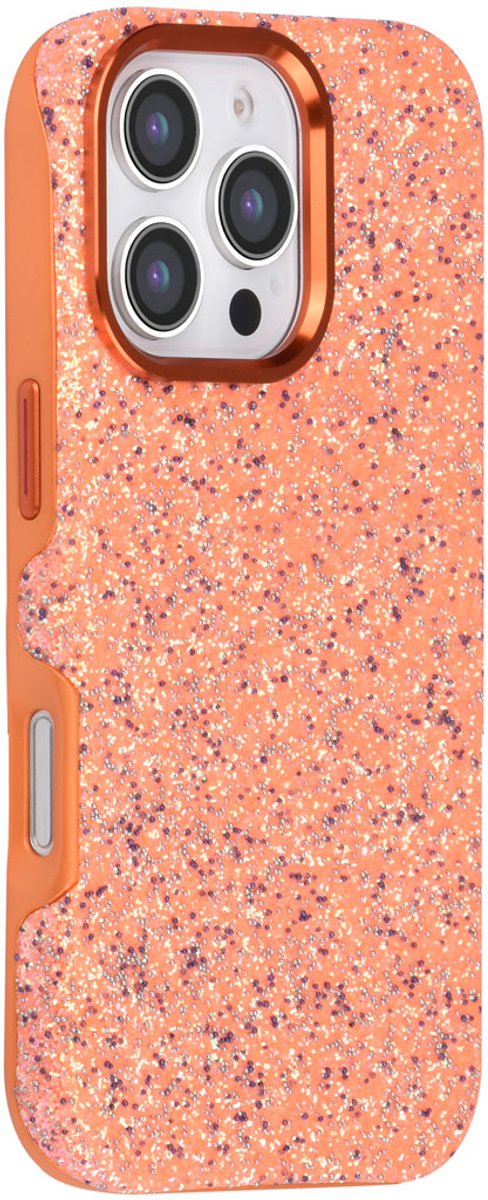TUNIQ telefoonhoesje voor Apple iPhone 16 Pro - glitter - Oranje