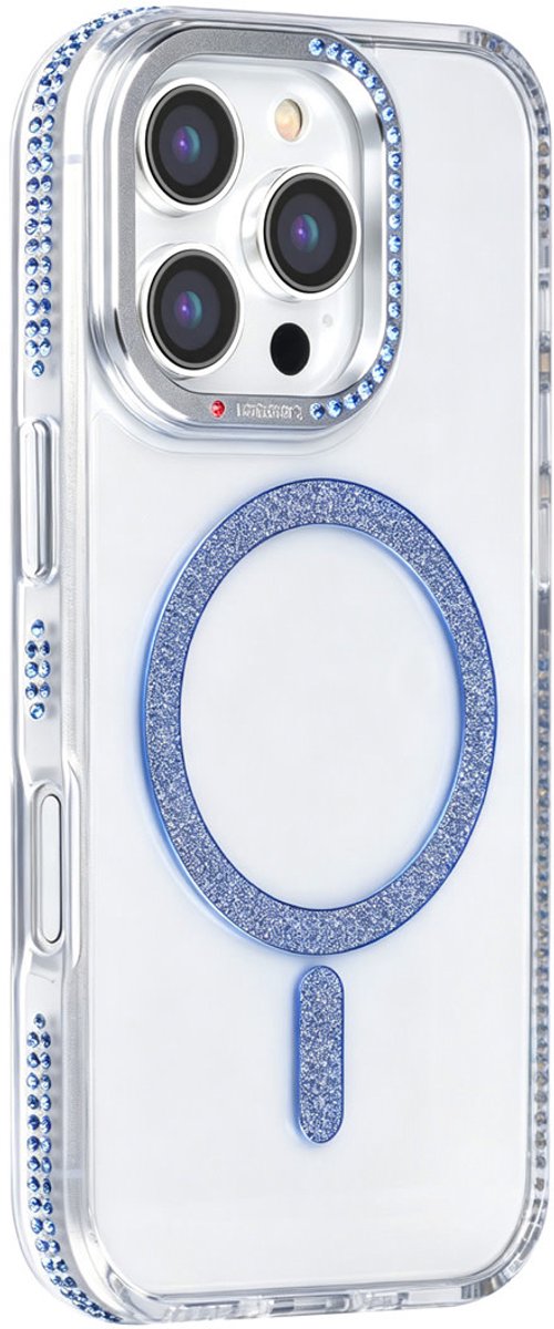 TUNIQ Backcover hoesje voor Apple iPhone 16 Pro - Diamond MagSafe TPU+PC - Blauw