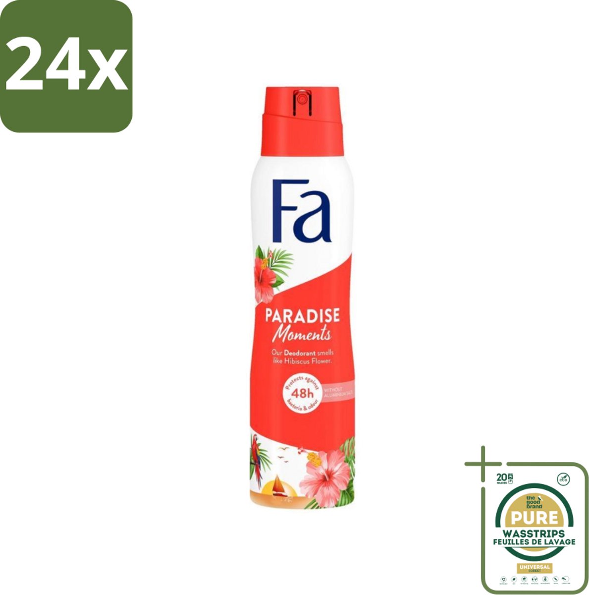 Fa - Paradise Moments - Deodorant Spray - Hibiscusbloem - 150 ml - Voordeelverpakking - 24 stuks - Hibiscusgeur - Fa Paradise Moments