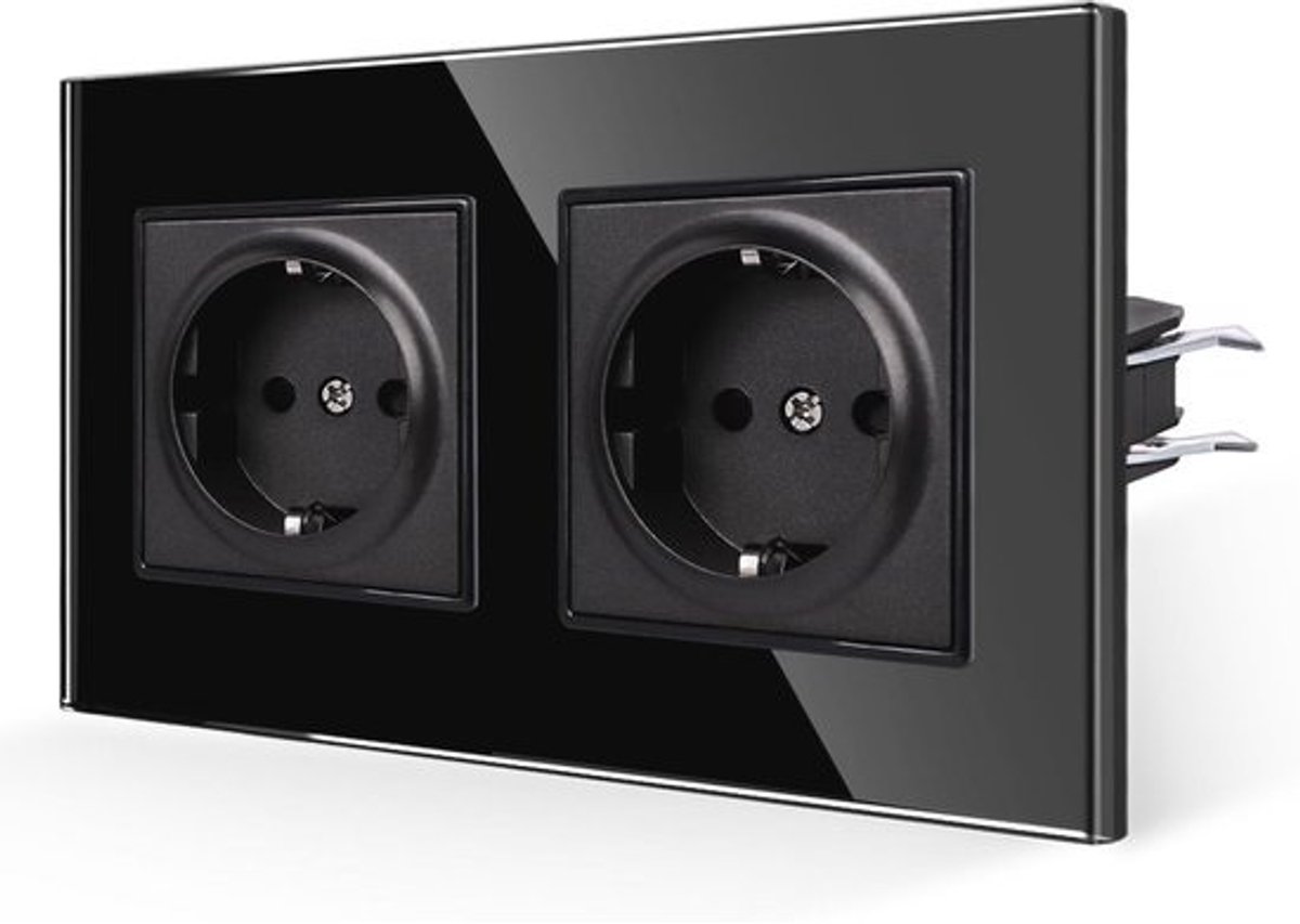 Dubbel Stopcontact Gehard Glas - 2-Voudig, 16 Ampère, Geaard, Modern Design