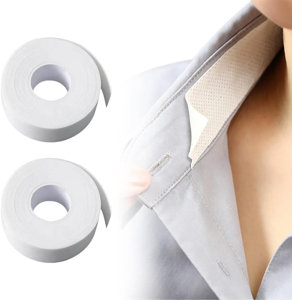 Antiperspirant inleggers voor shirtkraag en manchetten - 5 meter absorptie, 2-pack, onzichtbare zweetabsorptie inserts