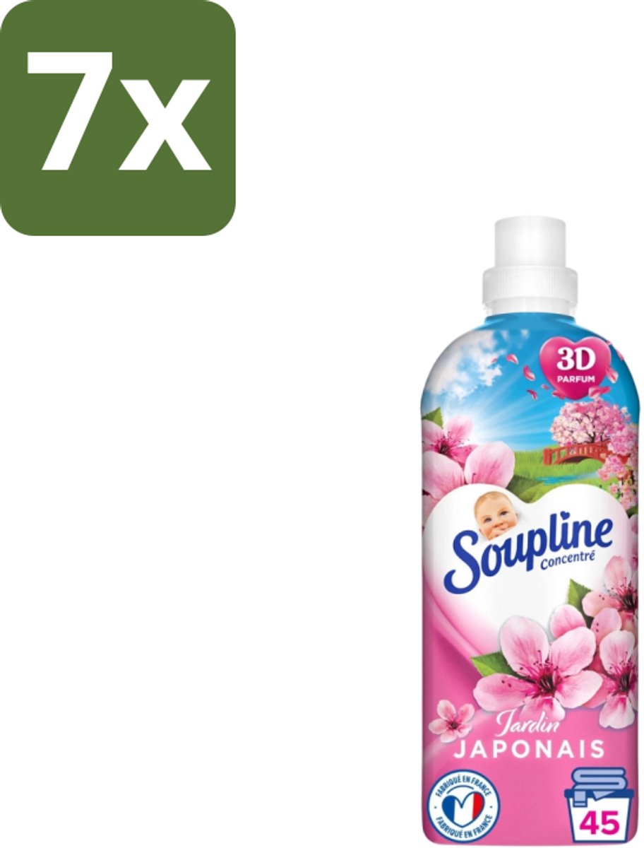 Soupline – Wasverzachter – Japanse Tuin – 950 ml - Bulkverpakking - 7 stuks