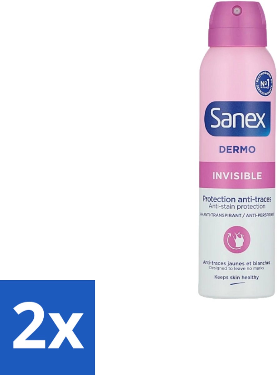 Sanex – Deodorant Spray – Dermo Invisible – 150 ml - Voordeelverpakking - 2 stuks