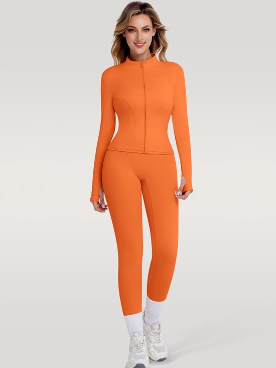 Currero Pilates Pak Dames - Yoga - Buttshaper - Gym - Fitness - Butt Lift - Bil Vergrotend - Heup Liftend - Yogakleding - Oranje M — afbeelding 4