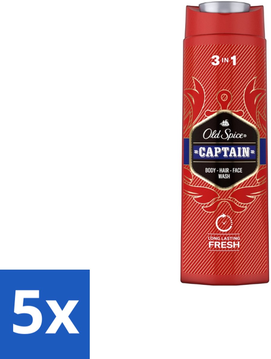 Old Spice – Douchegel – Captain – 400 ml - Bulkverpakking - 5 stuks