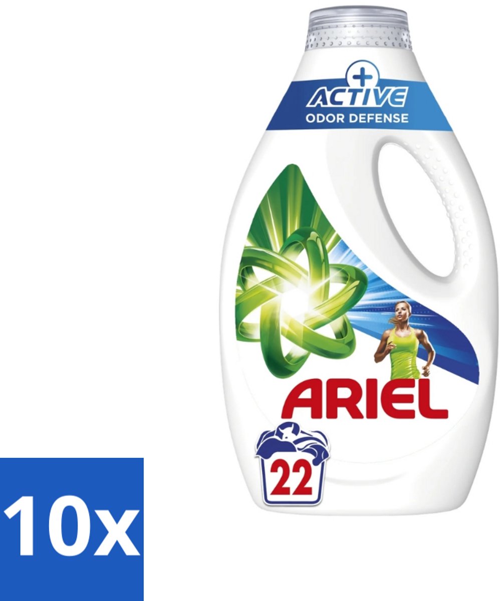 Ariel – Vloeibaar Wasmiddel – Active Odor Defense – 990 ml – 22 wasbeurten - Bulkverpakking - 10 stuks