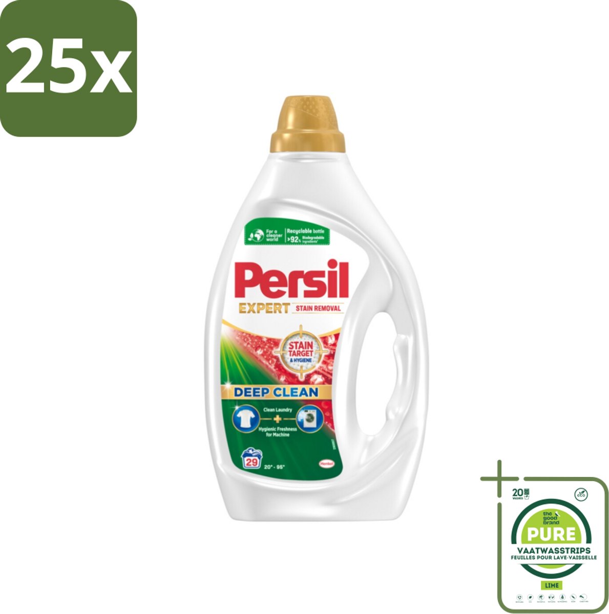 25 x Persil Expert - Vlekverwijdering - Vloeibaar Wasmiddel - Witte en Gekleurde Was - 29 Wasbeurten - Grootverpakking - Vlekkenverwijderaar - Wasmiddel - Vloeibaar Wasmiddel - Witwas - Gekleurde Was