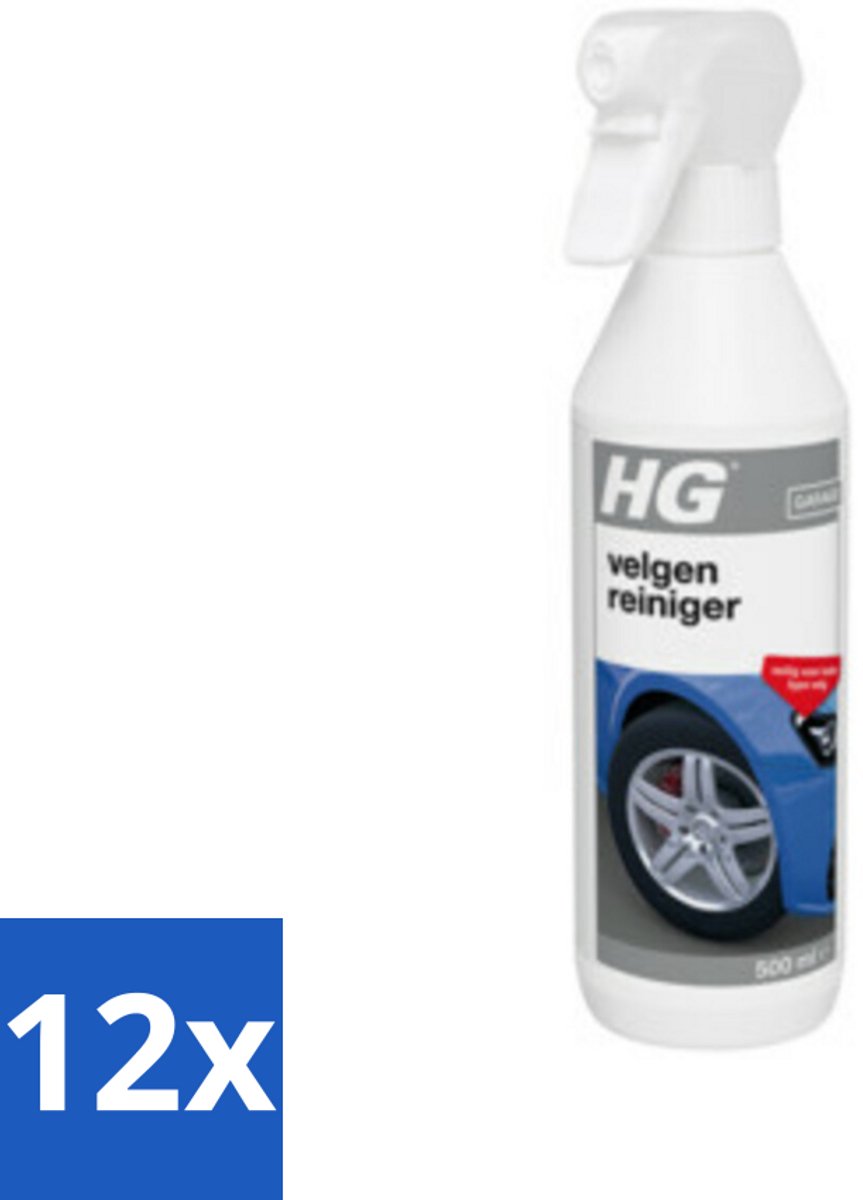 12 x HG Velgen Reiniger 500 ml - Velgenreiniger - Autovelgen Schoonmaken - Remvloeistof Verwijderen - Vuil Verwijderen - Vet Verwijderen