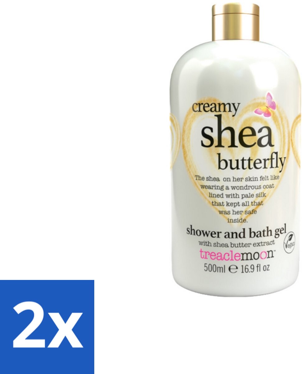 Treaclemoon – Bad- & Douchegel – Creamy Shea Butterfly – 500 ml - Voordeelverpakking - 2 stuks