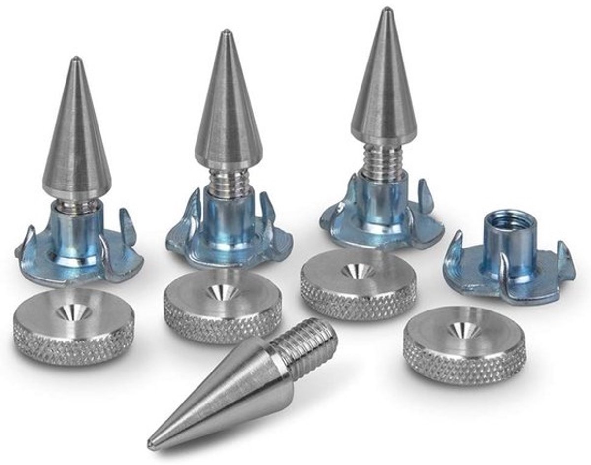 Aluminium Luidspreker Spikes met Pads en Klauwmoeren - Set van 4
