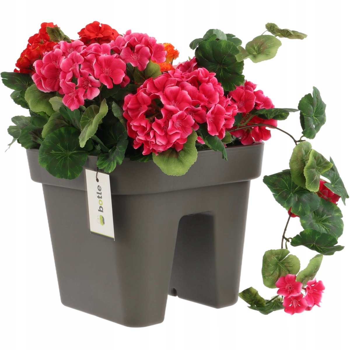Balkonbak voor reling - Antraciet - 29x24 cm - 10,5L