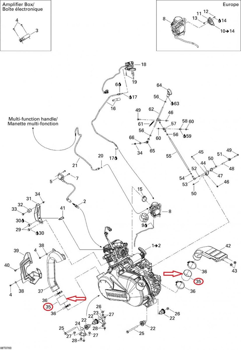 Adaptateur Manchon boite air pour quad CAN-AM 400 Outlander 2003 707000154