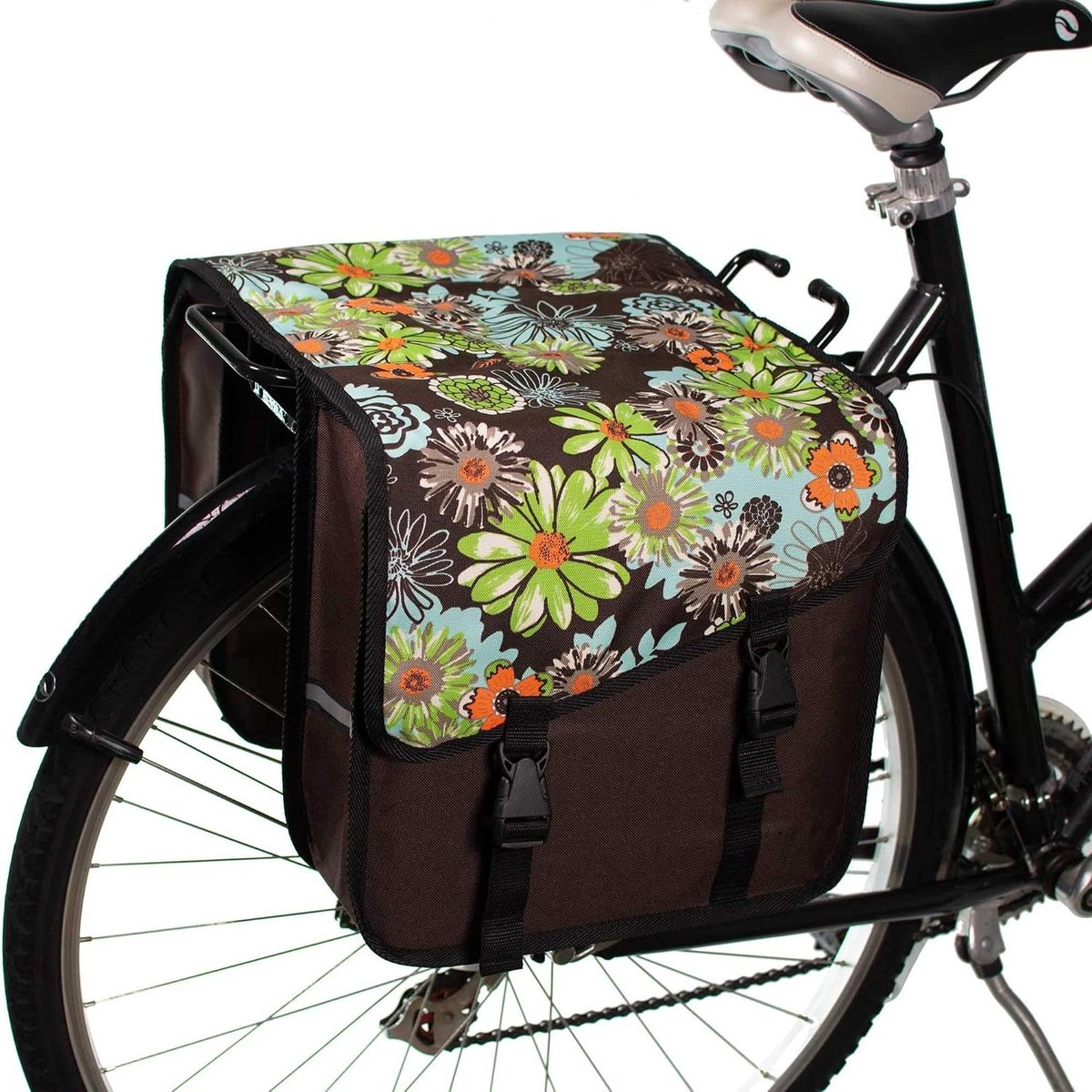 Dubbele Fietstas - Fietsbagage Tassen - Boodschappen Vervoeren - Waterafstotend Materiaal - 26 Liter - Groen