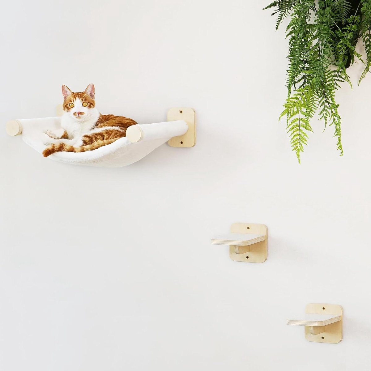 Kattenhangmat met Treden - Klimmeubel - Rusten en Klimmen - Extra Dikke Stof - 13.6kg Draagkracht - Donkergrijs