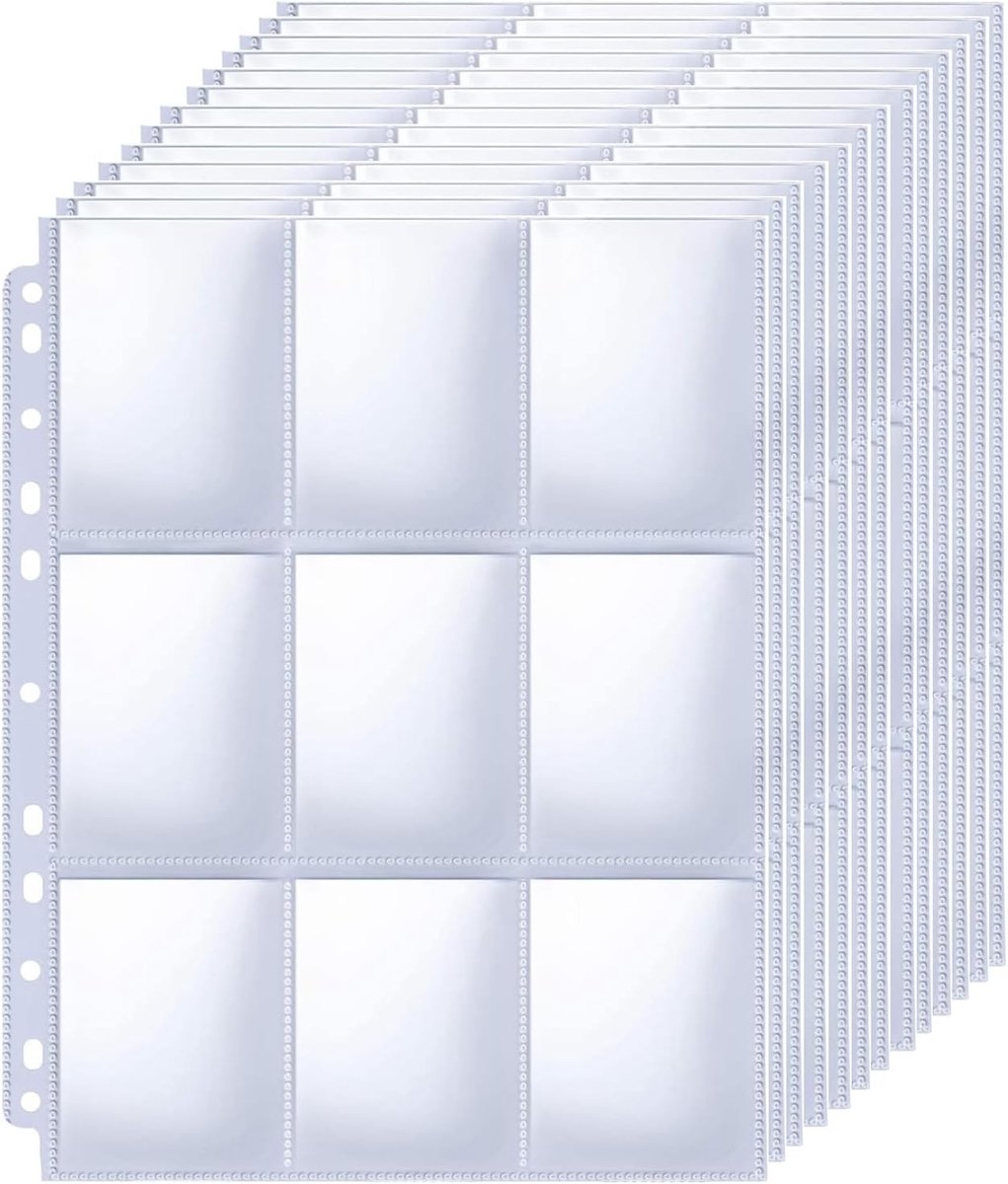 900 Compartimenten Lege Verzamelfolder voor Ruilkaarten, Transparante 50-Pagina's Album met Beschermhoezen voor A4 Ringboeken