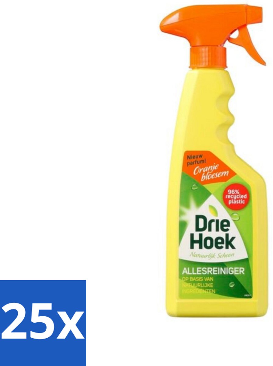 25 x Driehoek – Spray Allesreiniger – Oranjebloesem – 500 ml - Allesreiniger Spray - Reinigingsmiddel - Hout Reinigen - Natuursteen Reinigen - Biologisch Afbreekbaar