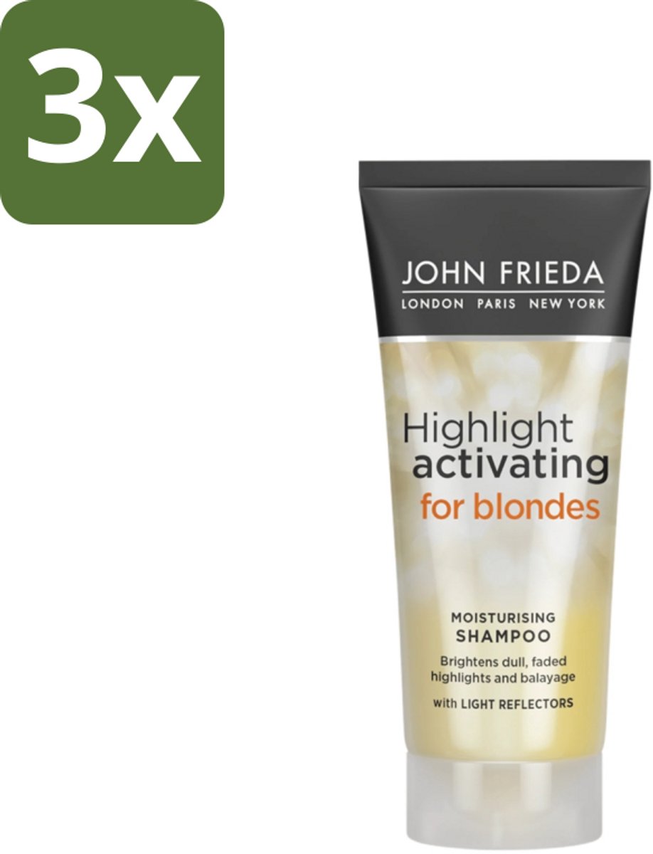 3 x John Frieda – Shampoo – Sheer Blonde Highlight Activating Brightening – Voor highlights – 250 ml - Koffiezetapparaat