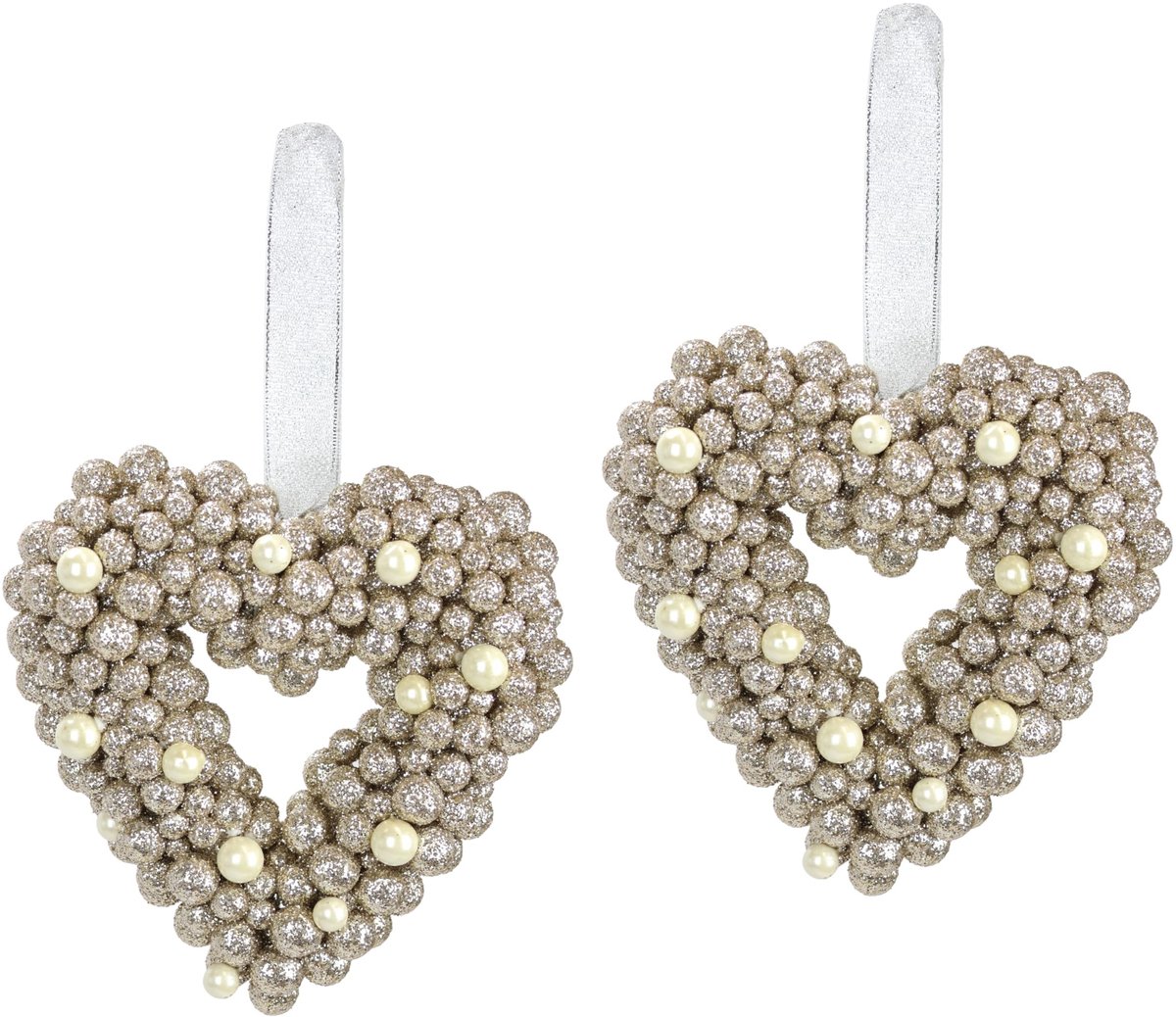 Elzusha - Set van 2 Perlen Hart Decoraties voor Deur en Bruiloften