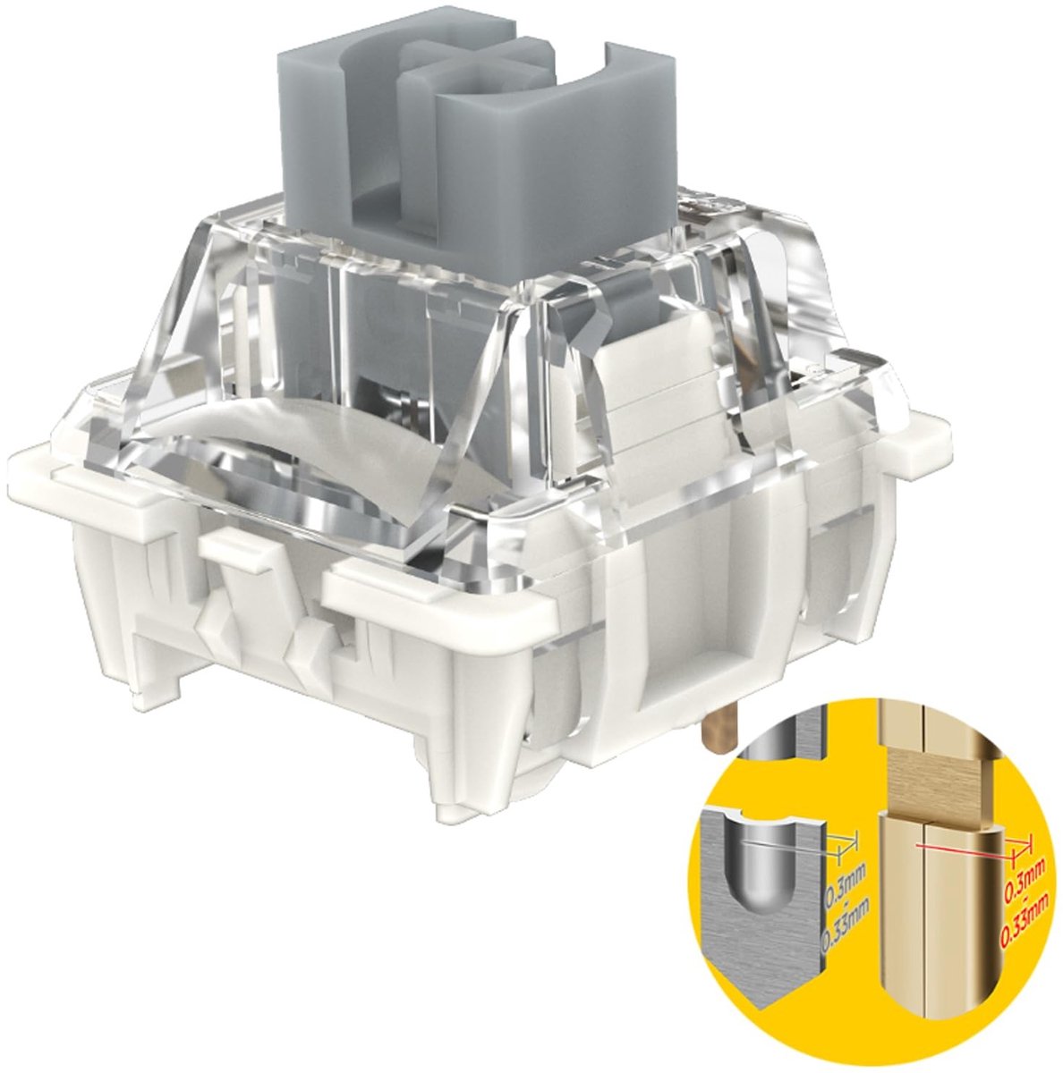Elzusha - G Pro3.0 Zilveren Switches voor Mechanisch Toetsenbord (72 Stuks)