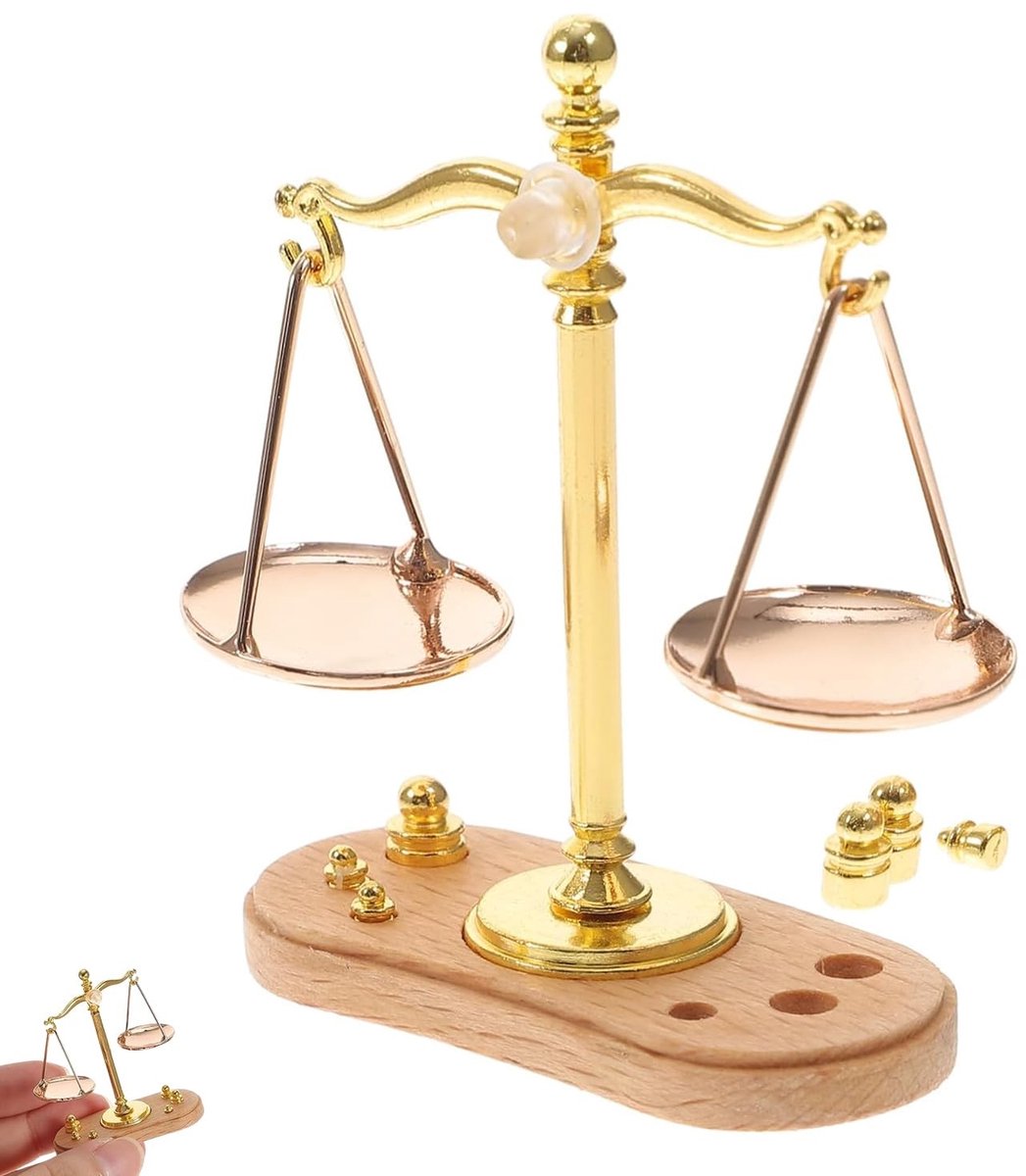 Elzusha - Miniatuur Retro Weegschaal 1:12 met 6 Gewichten
